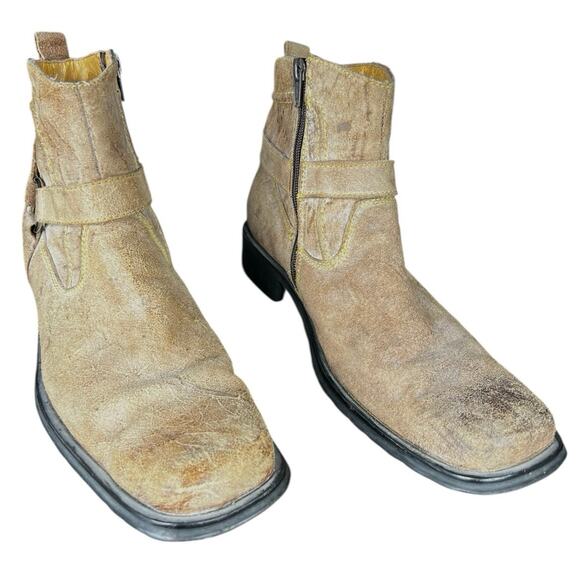 Bed Stu Men’s Tan Suede Harness Chelsea Boots Size US 11 main image 5